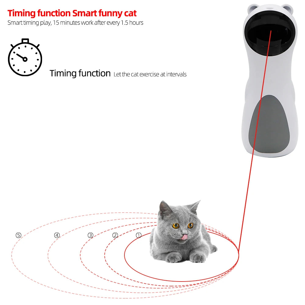 360° Automatic Laser Cat Toy | Interactive LED Rotating | USB Rechargeable
