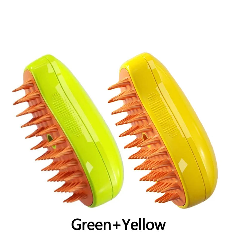 3-in-1 Steam Pet Grooming Brush | Electric Massage & Deshedding | Dogs & Cats